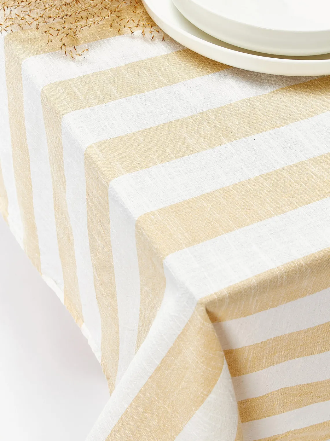 Discount Oyoy Living Design Nappe à rayures Strip Blanc, jaune pâle