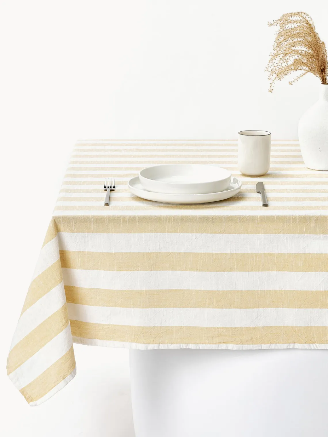 Discount Oyoy Living Design Nappe à rayures Strip Blanc, jaune pâle