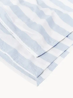 Sale Oyoy Living Design Nappe à rayures Strip Blanc, bleu ciel