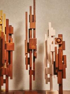 Discount HKLIVING Objet décoratif artisanal en teck Skyline