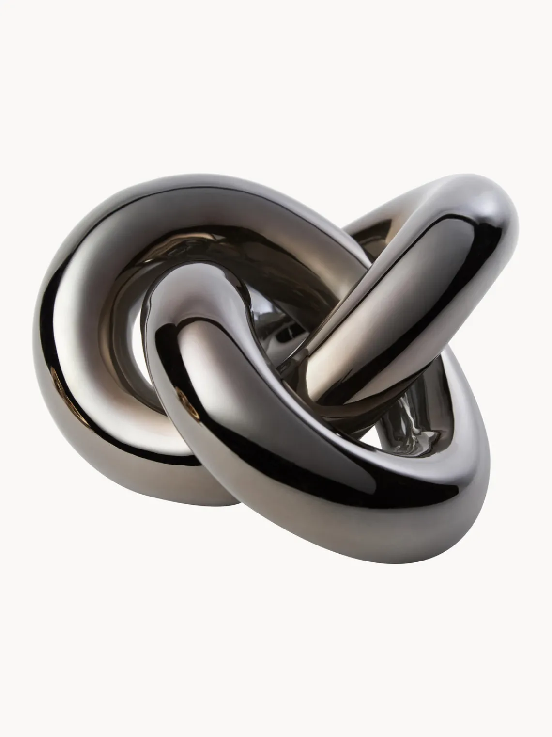 Online Cooee Design Objet décoratif peint à la main Knot, haut. 9 cm Argent foncé, haute brillance
