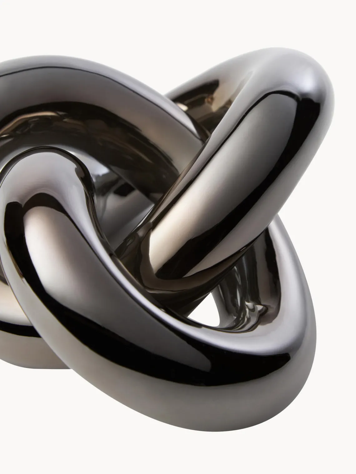 Online Cooee Design Objet décoratif peint à la main Knot, haut. 9 cm Argent foncé, haute brillance