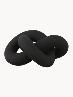 Best Cooee Design Objet décoratif peint à la main Knot, haut. 6 cm Noir, mat