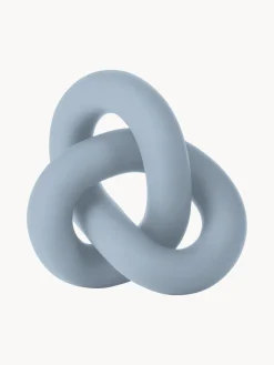 Sale Cooee Design Objet décoratif peint à la main Knot, haut. 6 cm Bleu ciel, mat