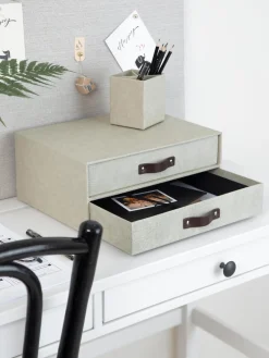 New Bigso Box of Sweden Organiseur bureau Birger Beige clair, brun foncé