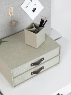 New Bigso Box of Sweden Organiseur bureau Birger Beige clair, brun foncé