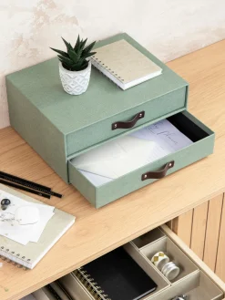 Fashion Bigso Box of Sweden Organiseur bureau Birger Vert sauge, brun foncé
