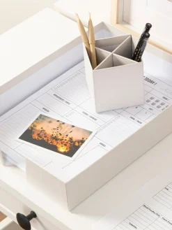 Clearance Bigso Box of Sweden Organiseur bureau Hugo, 4 élém. Blanc cassé