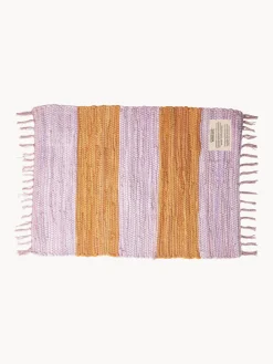 Fashion Bongusta Paillasson en coton tissé main Chindi Lavande, orange