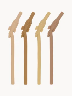 Best Konges Slojd Pailles en silicone Rocket, 4 élém. Jaune pâle, brun clair, tons beiges