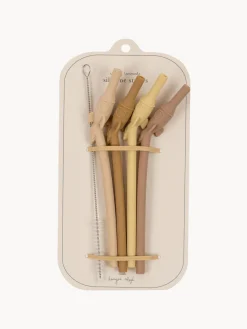 Best Konges Slojd Pailles en silicone Rocket, 4 élém. Jaune pâle, brun clair, tons beiges