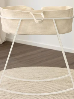 Sale Metallbude Panier de Moïse artisanal Robe Tissu blanc cassé