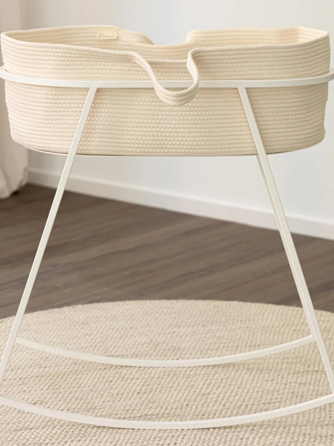 Sale Metallbude Panier de Moïse artisanal Robe Tissu blanc cassé