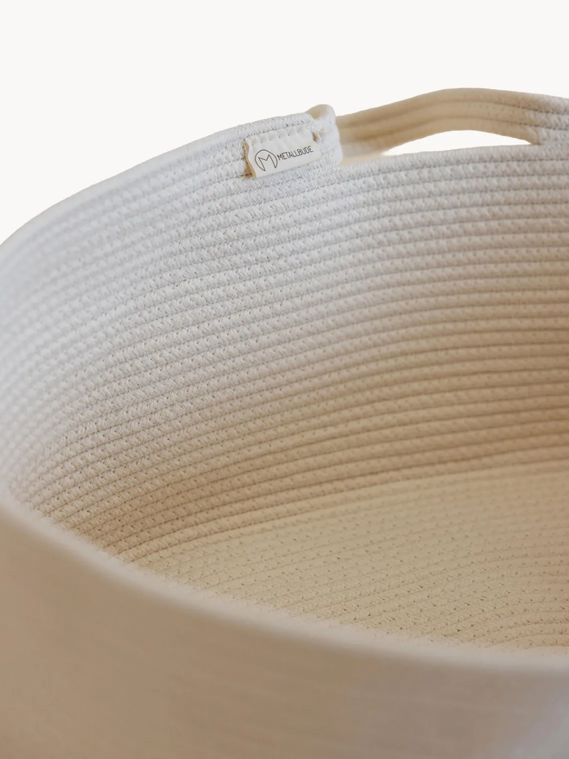 Sale Metallbude Panier de Moïse artisanal Robe Tissu blanc cassé
