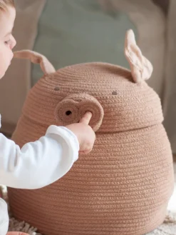 Clearance Lorena Canals Panier de rangement artisanal avec couvercle Peggy the Pig Piggy the Pig