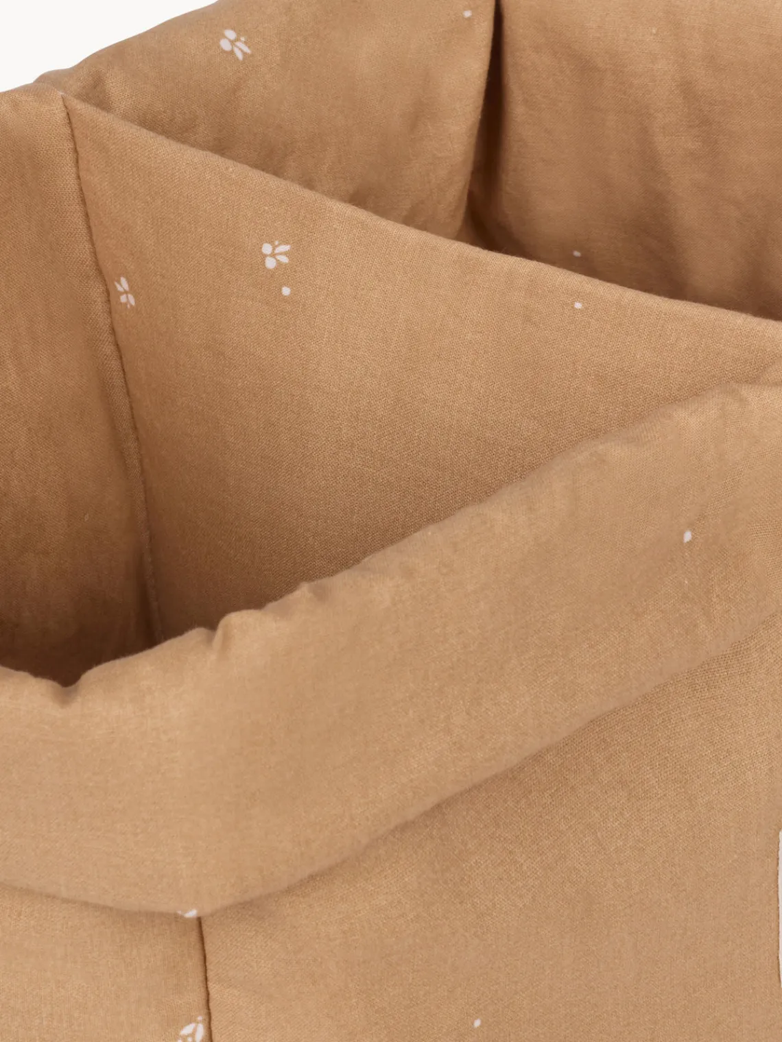 Clearance Nobodinoz Panier de rangement en coton bio Stories Brun clair blanc crème, motif papillon