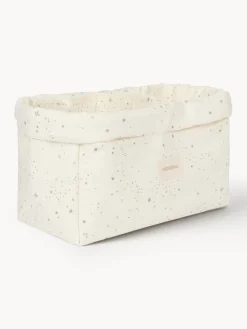 Discount Nobodinoz Panier de rangement en coton bio Stories Blanc crème, beige, motif étoile