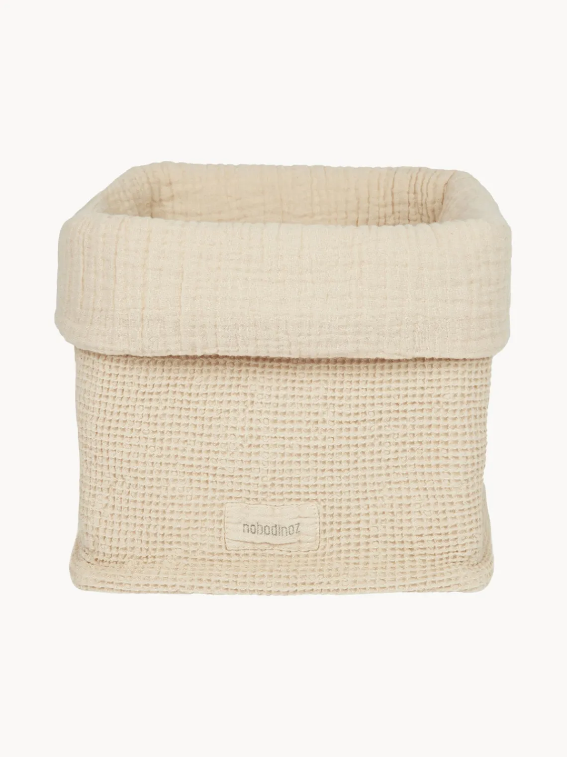 New Nobodinoz Panier de rangement en coton bio Wabi Sabi Beige clair