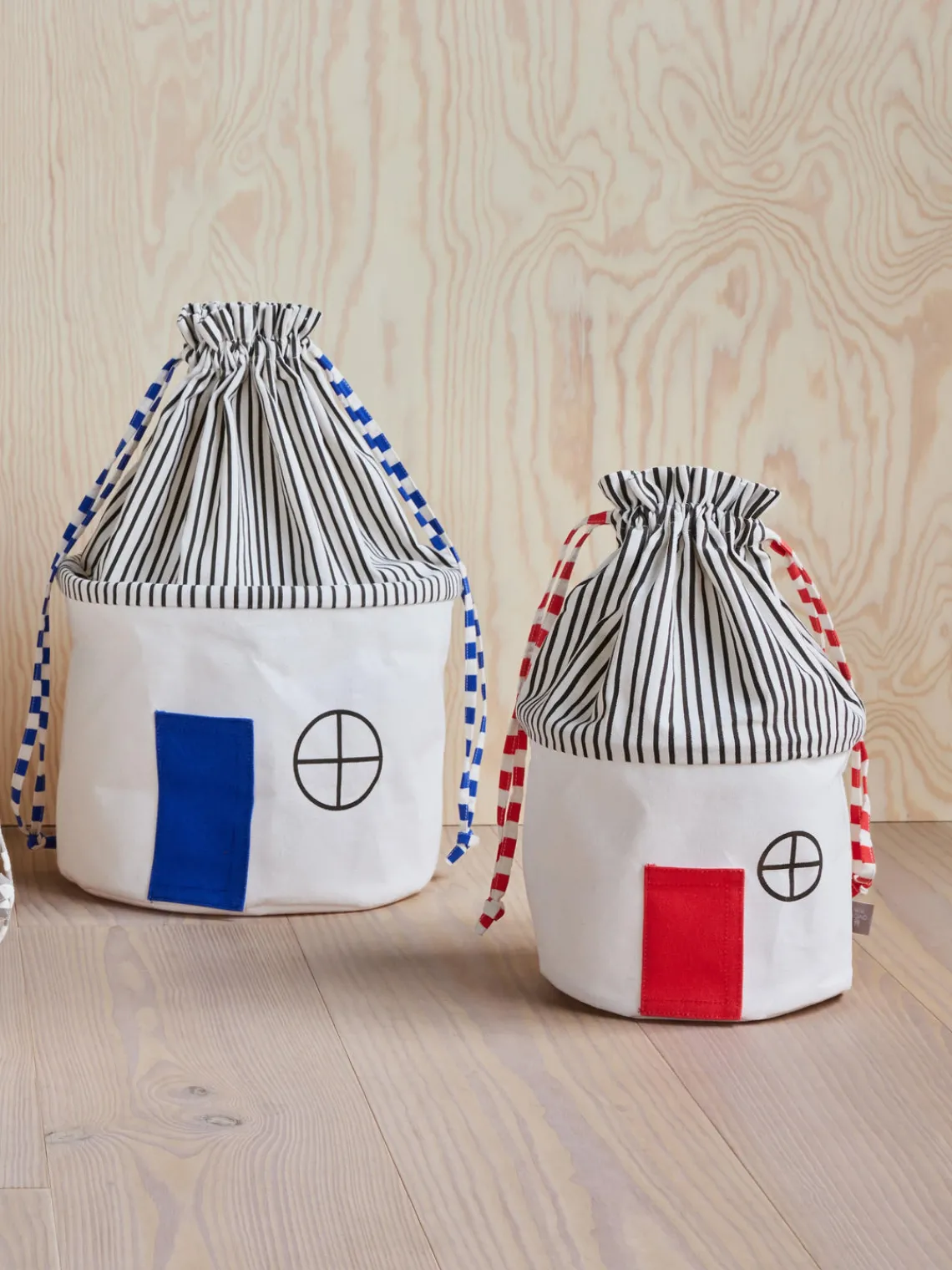 Fashion Oyoy Living Design Panier de rangement Koya Beige clair, anthracite, rouge corail
