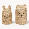 Clearance Oyoy Living Design Paniers de rangement artisanaux en fibres naturelles Bear & Rabbit, lot de 2