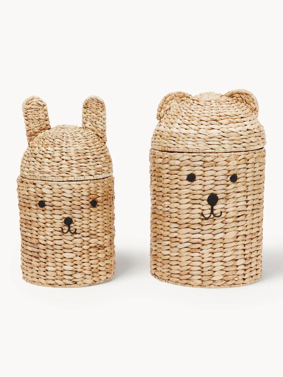Clearance Oyoy Living Design Paniers de rangement artisanaux en fibres naturelles Bear & Rabbit, lot de 2