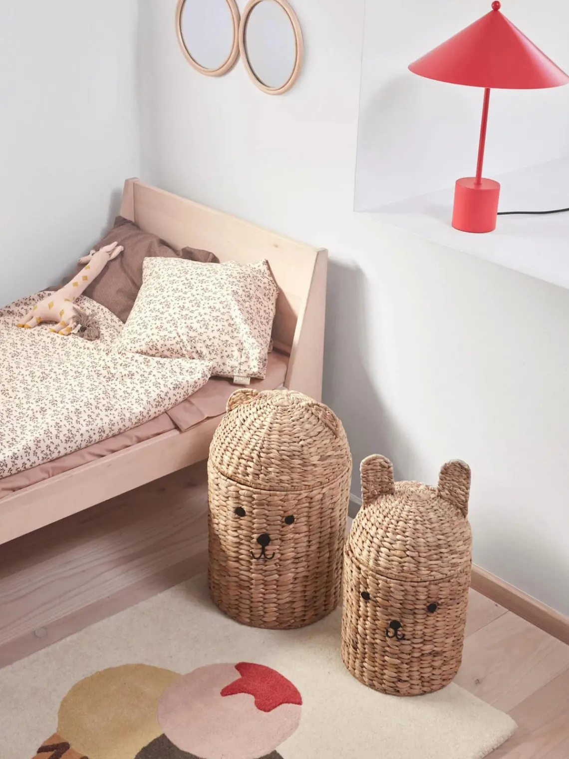 Clearance Oyoy Living Design Paniers de rangement artisanaux en fibres naturelles Bear & Rabbit, lot de 2