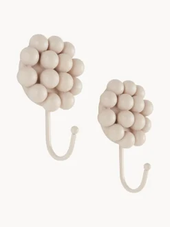 New Jotex Patères en porcelaine Benevento, 2 pièces Beige clair