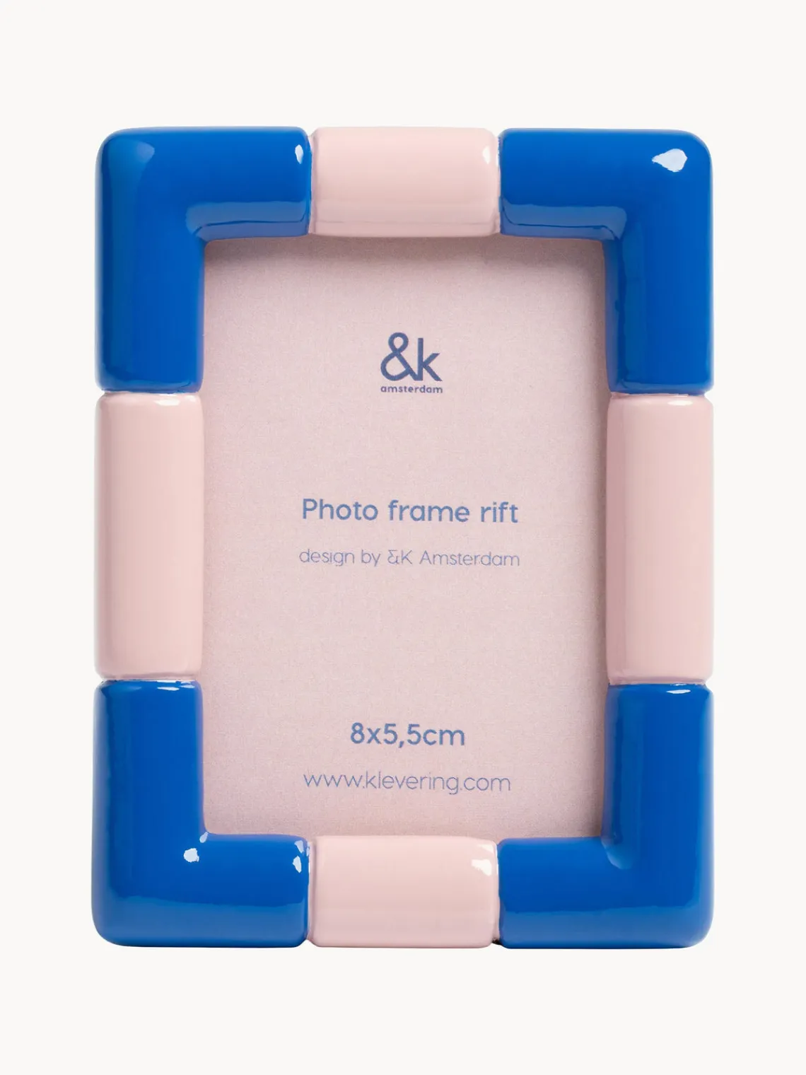 Clearance &k Amsterdam Petit cadre photo Rift Rose pâle, bleu roi