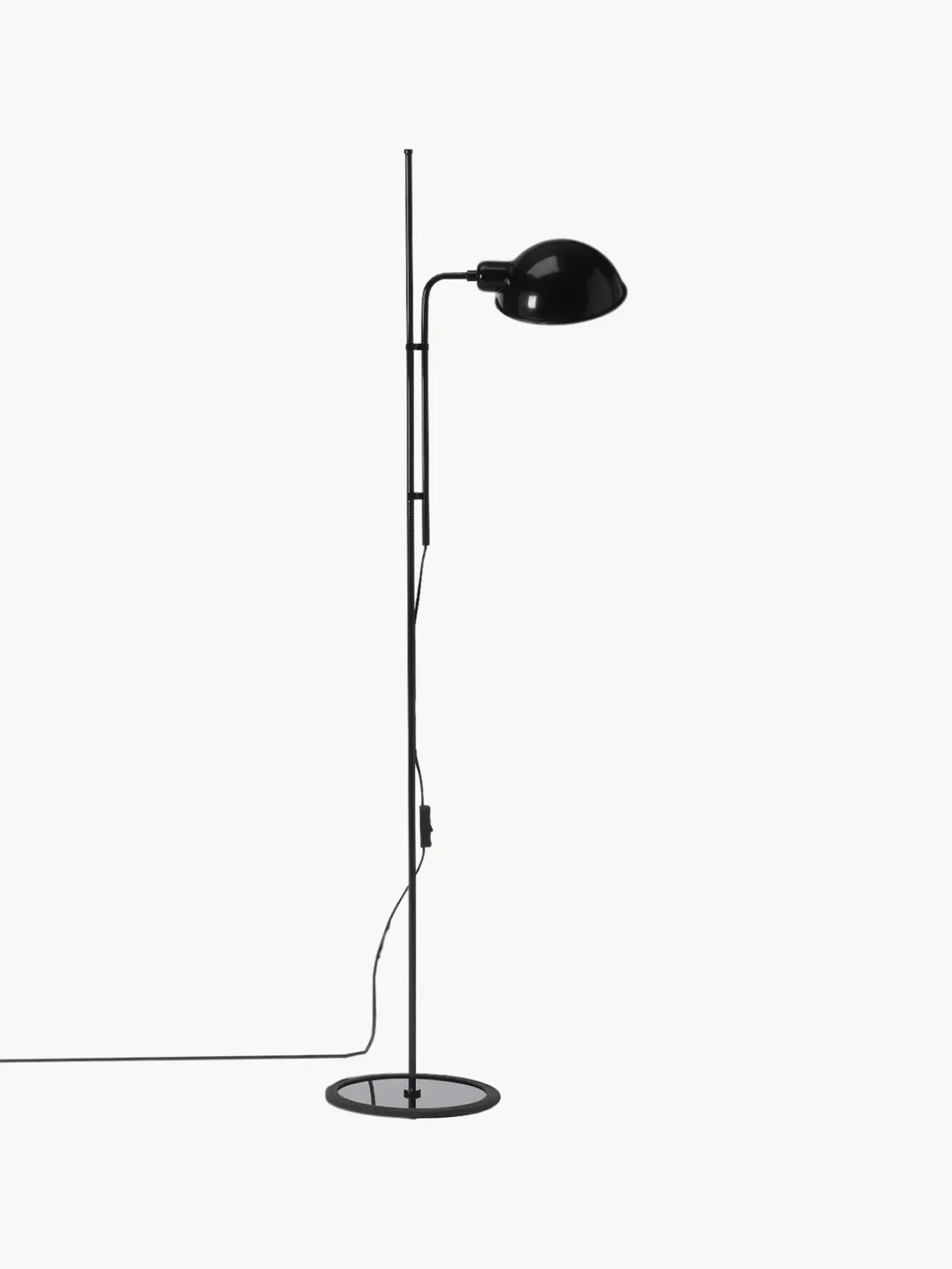 New Marset Petit lampadaire orientable Funiculí Noir, haute brillance