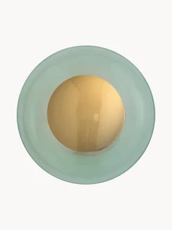 Best EBB & FLOW Petit plafonnier/applique murale soufflé bouche Horizon Vert menthe, doré