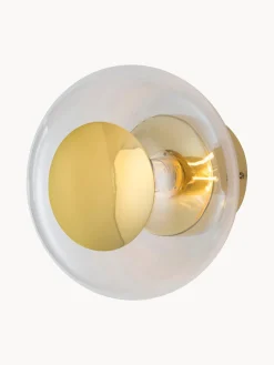 Outlet EBB & FLOW Petit plafonnier/applique murale soufflé bouche Horizon Transparent, doré