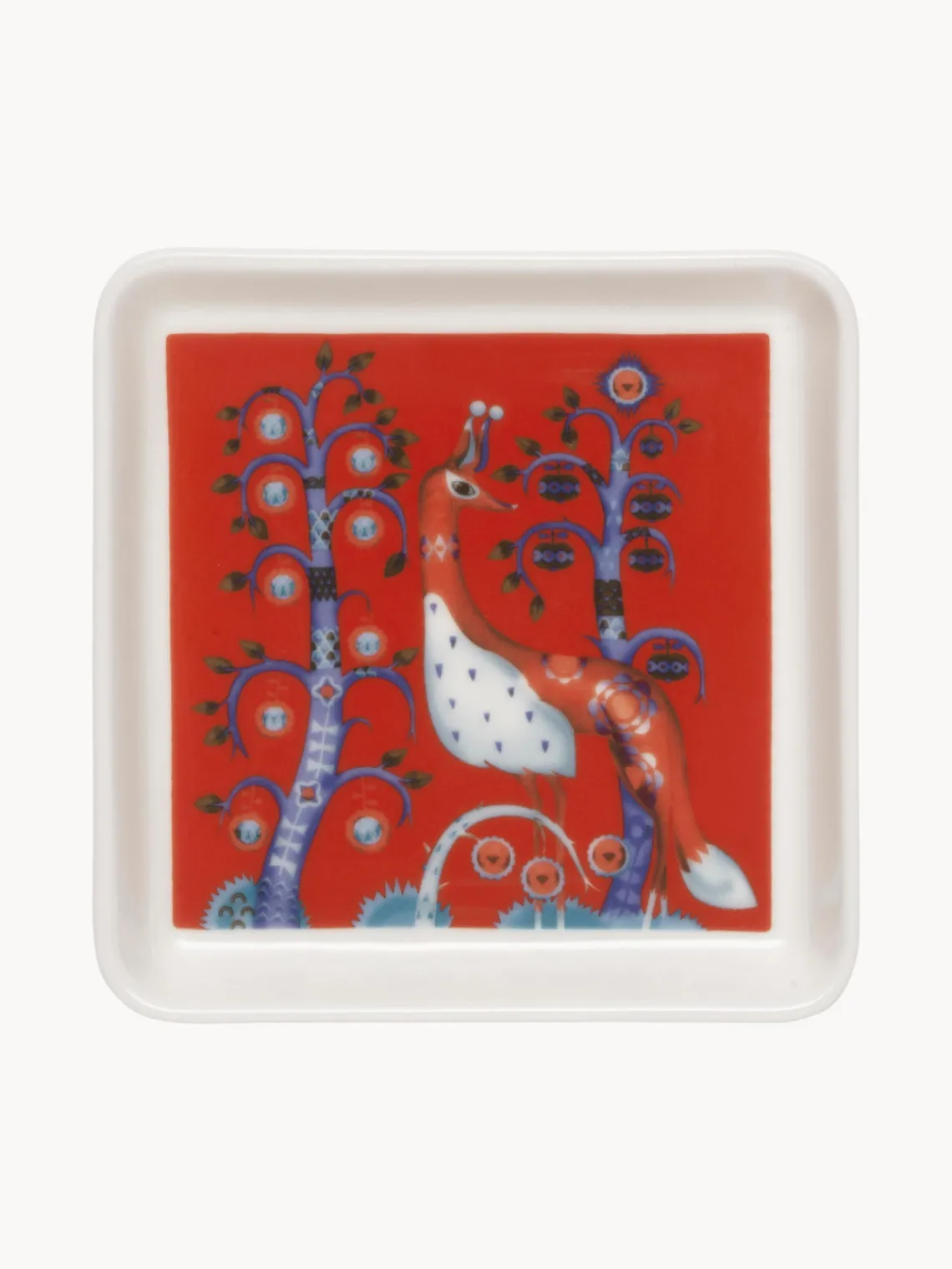 New iittala Petit plat de service en porcelaine Taika Rouge