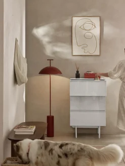 Discount Westwing Collection Petite commode en bois Elona Beige clair, haute brillance