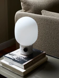 Fashion Audo Copenhagen Petite lampe à poser à intensité variable JWDA, haut. 32 cm Blanc, gris clair marbré