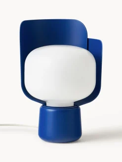 Sale FontanaArte Petite lampe à poser artisanale Blom Blanc, bleu foncé