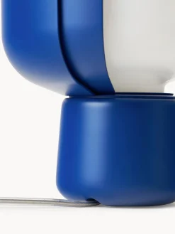 Sale FontanaArte Petite lampe à poser artisanale Blom Blanc, bleu foncé