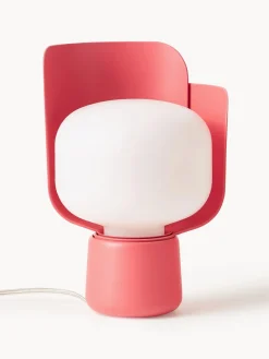 Fashion FontanaArte Petite lampe à poser artisanale Blom Blanc, rouge corail