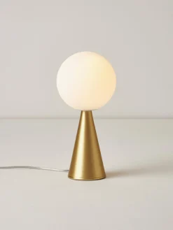Fashion FontanaArte Petite lampe à poser artisanale Bilia Blanc, laiton