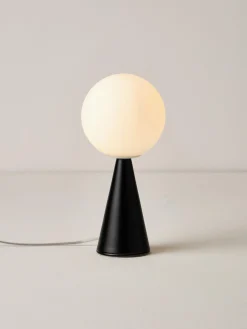 Discount FontanaArte Petite lampe à poser artisanale Bilia Blanc, noir