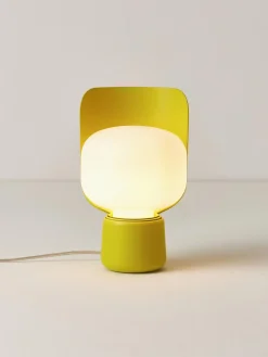 Fashion FontanaArte Petite lampe à poser artisanale Blom Blanc, vert clair