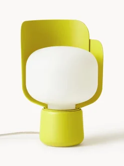 Fashion FontanaArte Petite lampe à poser artisanale Blom Blanc, vert clair