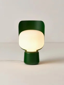 Discount FontanaArte Petite lampe à poser artisanale Blom Blanc, vert foncé