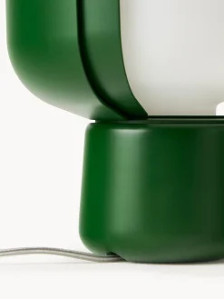 Discount FontanaArte Petite lampe à poser artisanale Blom Blanc, vert foncé