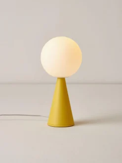 Online FontanaArte Petite lampe à poser artisanale Bilia Blanc, jaune citron