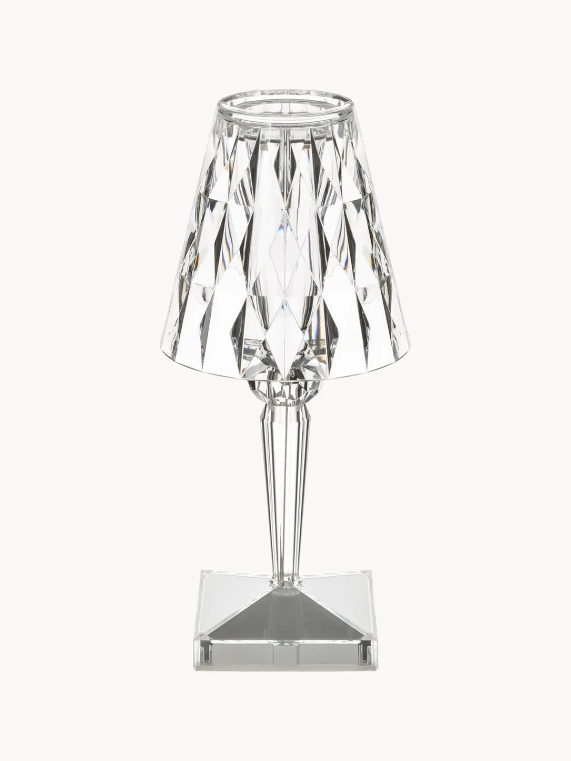 Discount Kartell Petite lampe à poser LED Battery, haut. 26 cm Transparent