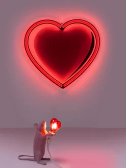 Fashion SELETTI Petite lampe à poser LED design Souris Rose