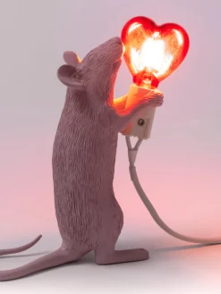 Fashion SELETTI Petite lampe à poser LED design Souris Rose