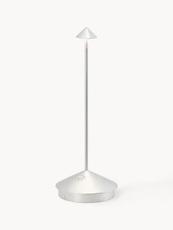 Outlet zafferano Petite lampe à poser LED mobile Pina, intensité lumineuse variable Argenté