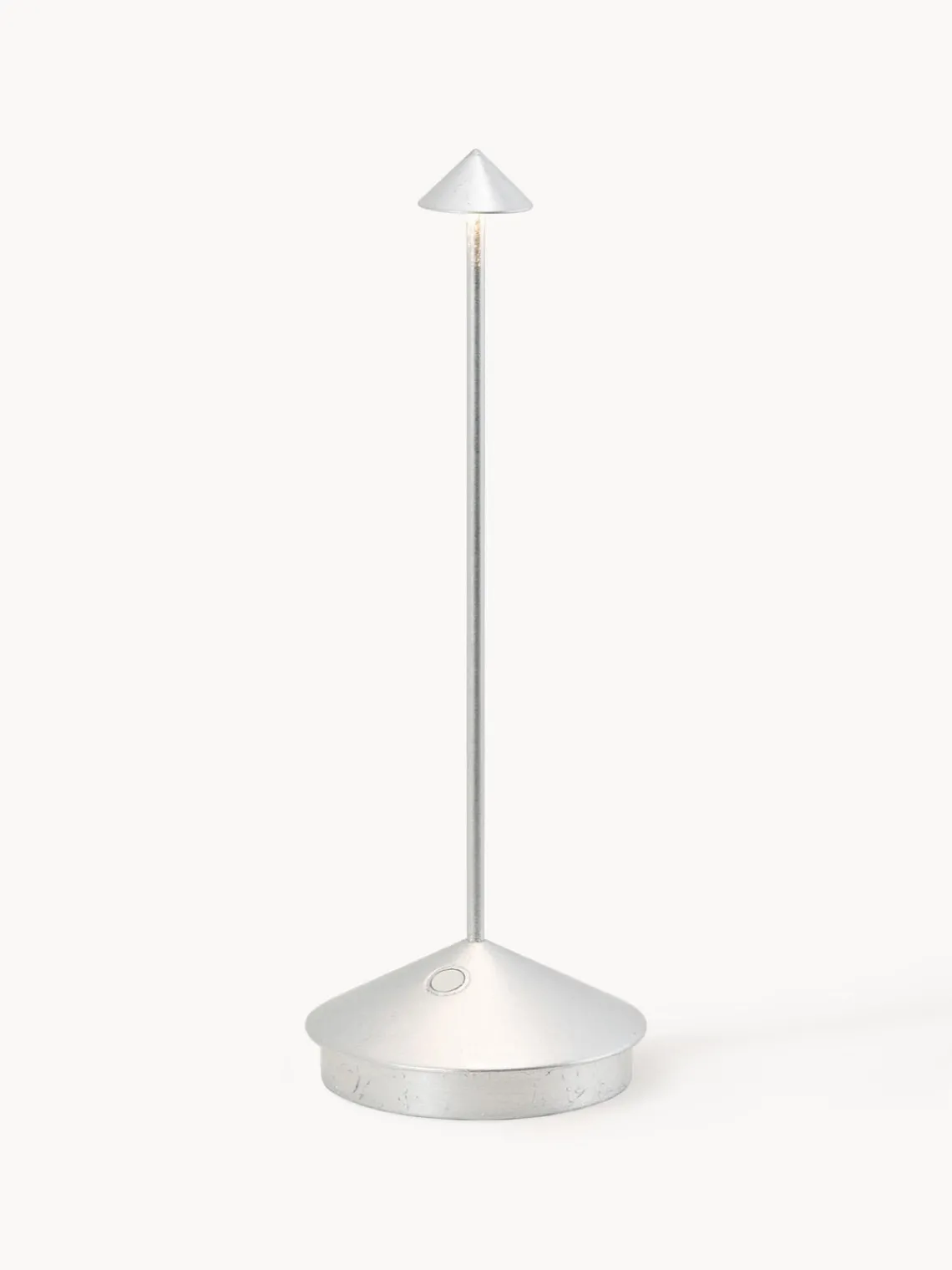 Outlet zafferano Petite lampe à poser LED mobile Pina, intensité lumineuse variable Argenté