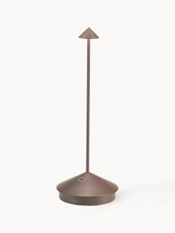 Online zafferano Petite lampe à poser LED mobile Pina, intensité lumineuse variable Brun
